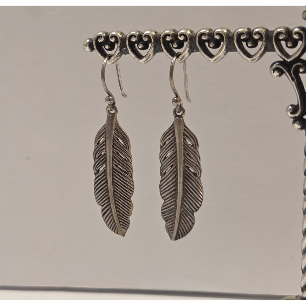 Silpada 'Etched Feather' Drop Earrings in Sterling Silver W3499
